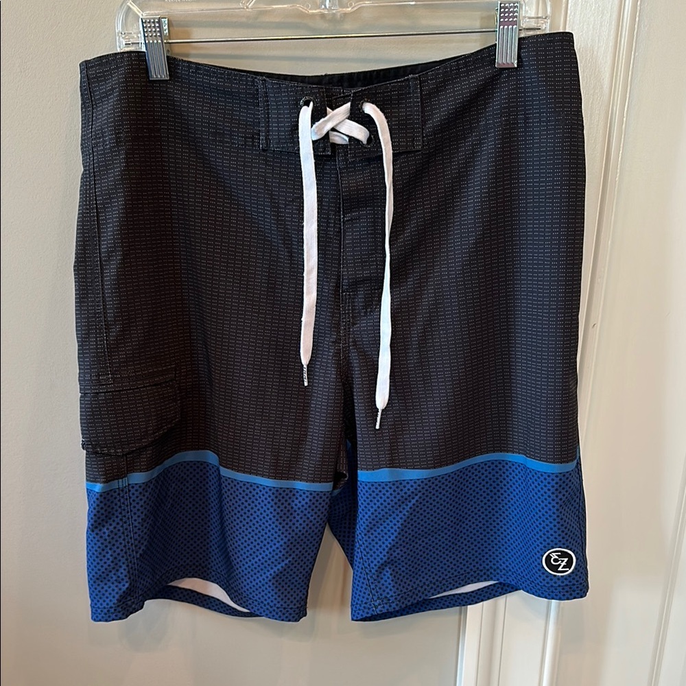 Ezekiel Black and Blue Board Shorts